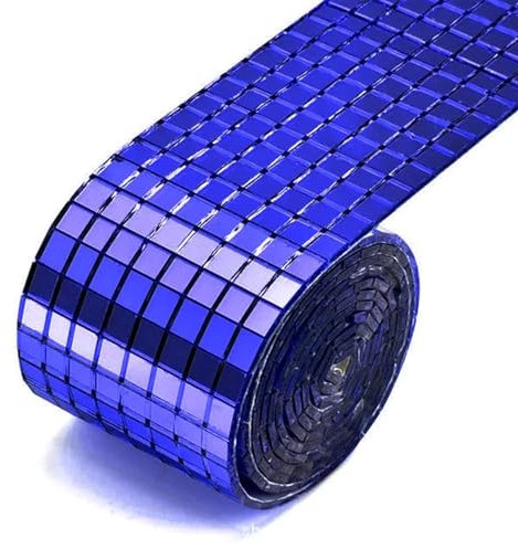 Selbstklebende Glasmosaikfliesen, 5 x 5 mm, 10 x 10 mm, Spiegelplatten für Wände und Handwerk, 5 m (4 Stück x 1 m) – perfekt für Heimdekoration und DIY-Projekte