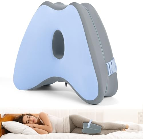 Dioxide Kniekissen für Seitenschläfer Seitenschläferkissen Knie (Blau) | Ergonomisches Memory Foam Hüftkissen, Speziell für Beinkissen zur Entlastung von Knie, Knöchel & Hüfte, Abnehmbar