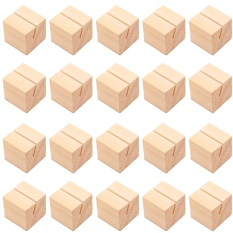 Limtula Lot de 20 supports en bois pour numéros de table de mariage - Porte-cartes de nom, mémos, notes, photos, étiquettes alimentaires