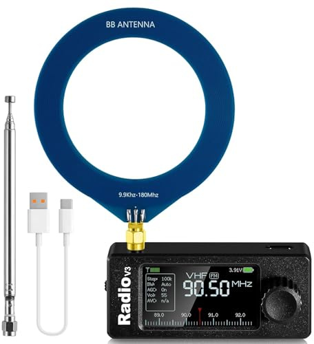 AURSINC Si4732 ATS Mini Radio V3 Pocket Shortwave Radio Receiver, HF SW MW VHF All Band Radio, AM/FM/LSB/USB Mode, with 800mAh Battery for Outdoor Adventures, Travel, Daily Use