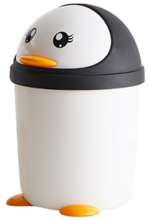 TOGEVAL Papelera de Plástico con Tapa Abatible Diseño Capacidad Grande Base Estable para Oficina Dormitorio Coche y Cocina para Infantiles
