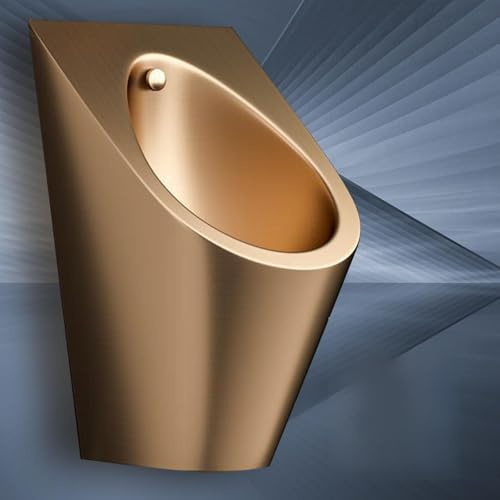 UPLTOE Urinario De Acero Inoxidable De Pared con Antidesbordamiento,Urinario De Inducción para Adultos,Fácil De Instalar Y Limpiar, Ideal para Oficina/Establecimientos Comerciales Rosegold