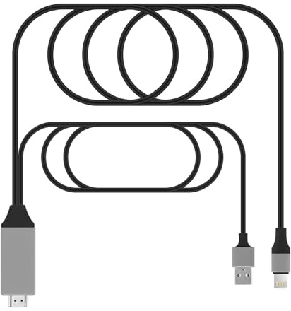 Monitor Conversion Cable 4K HD Video Cable For Apple IPhone 14 13 12 11 Pro Max IPad Mini Lightning To HDMI Digital AV Adapter 1080P TV Projector Monitor Display Conversion Line(C1)