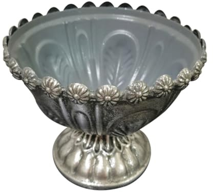 VICASKY Vaso da Fiori Vintage in Ferro Argento, 1 Pezzo, Design Rétro | Piante e Fiori, Uso Casa o Balcone, Robusto e Resistente alle Macchie, Finitura Argento