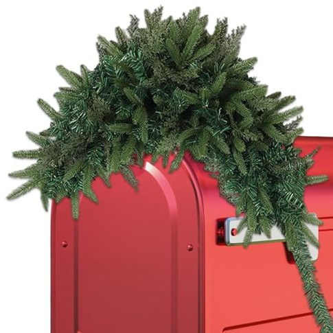 Guirlande de Noël - Guirlande de décorations de Noël, guirlandes pour boîtes aux lettres, aiguilles de pin artificielles pour coffrets postaux, guirlande de Noël pour boîtes aux lettres pour portes de