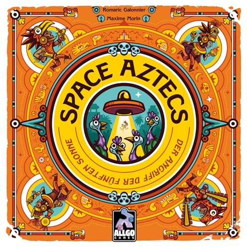 AllGo-Games Space Aztecs – Taktisches Karten- und Ärgerspiel mit UFOs | Familienspiel für 2–6 Spieler | Azteken retten, Tempel Bauen, Mitspieler sabotieren | Ab 8 Jahren, 15 Min, Deutsch