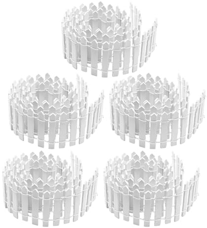 BESPORTBLE 5Pcs Mini White Picket Fence Miniature Fairy Garden Fence for Micro Landscape, Dollhouse, and Flower Pot Decor, DIY Small Garden Border Accessories