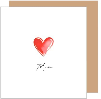 Edition Seidel Premium quadratische Glückwunschkarte zum Muttertag mit Umschlag. Grußkarte Karte Spruch Englisch für Mutter Mama Oma Herz Rot Liebe (MTQ102 SW026)