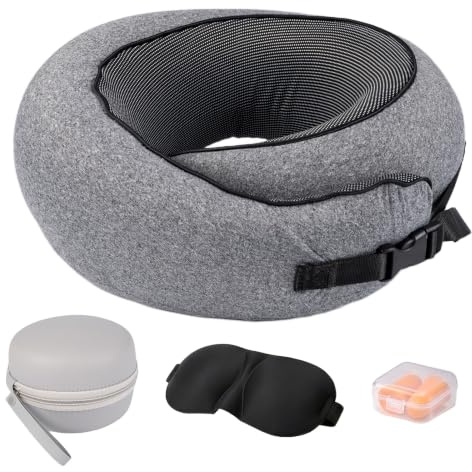 Carehabi Coussin de Voyage Avion, Oreiller de Voyage & Tour de Cou