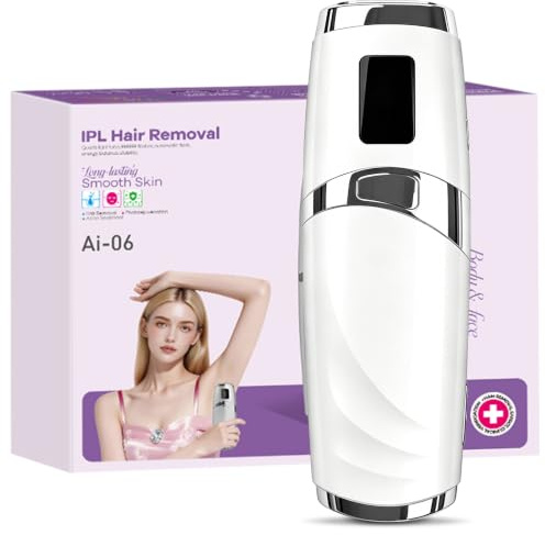 Motswedi Épilateur Électrique Femme à Lumière Pulsée IPL, Épilation Durable Indolore Corps, Jambes, Bikini, Aisselles, Visage – Appareil Épilation Laser Homme Femme à Domicile – Blanc