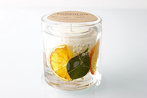 Stoneglow Bougie dans un verre en forme de fleur d'oranger