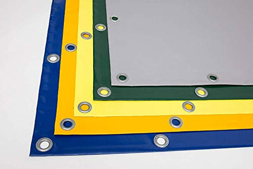 ANKO PLANEN telone per camion/telone in PVC 620 g/m² - larghezza 320 cm - con occhielli da 12 mm - senza orlo, telone di copertura telone protettivo robusto (3,2 m x 3 m, grigio RAL7042)
