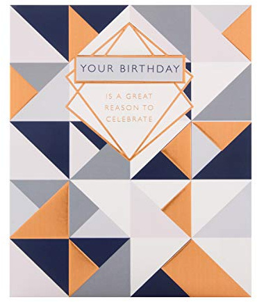 Hallmark Geburtstagskarte mit geometrischem Folien-Design mit 3D-Tag