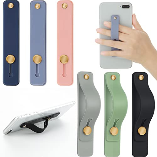 Weewooday 6 Pieces Phone Finger Strap Grip,Soft Colors,Classic