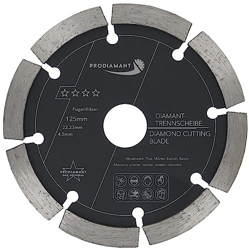 PRODIAMANT Fresa per giunti ø 125 mm larghezza 4,5 mm per malta calcestruzzo muratura e intonaco segmento diamantato 10 mm qualità professionale
