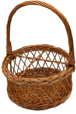 MyBer® Weidenkorb Flaschenkorb Korb aus Weide Tragekorb braun rund K1-499