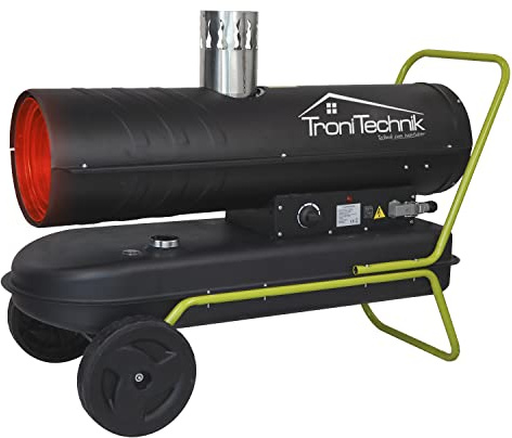 Tronitechnik® Heizkanone Dieselheizgebläse Dieselheizer 30kW Diesel betriebener Heißluftgenerator Heizgerät Bauheizer Heizer mit 44l Tank, Überhitzungsschutz, mit Rädern und Thermostat