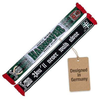 Generisch Hannover Fussballschal, Fanschal (Strickschal) YOU´LL NEVER WALK ALONE, Blau, Weiß