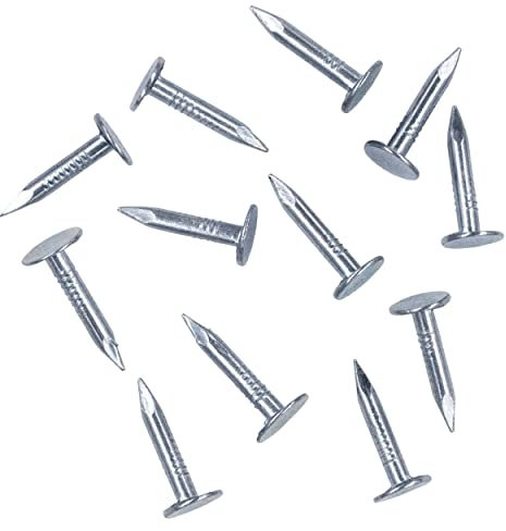 OMOTOOL Chiodi in feltro per tetti in acciaio (300 pezzi) 3 x 20 mm di copertura in feltro a testa svasata per capannoni, tetti, coperture in feltro e ardesia, perni a testa larga