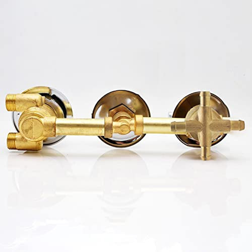 Brass Thermostatic Shower Mixer Tap with Integrated Shut Off/Diverter Valve, 2/3/4/5 Way, Temperature Control Cold and Hot Mixing Valve for Shower,Intubation 4 Way