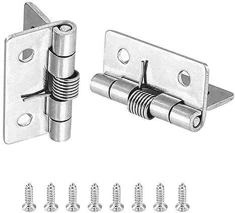 Lot de 2 charnières à ressort auto-ouvrant 5,1 cm de long en acier inoxydable