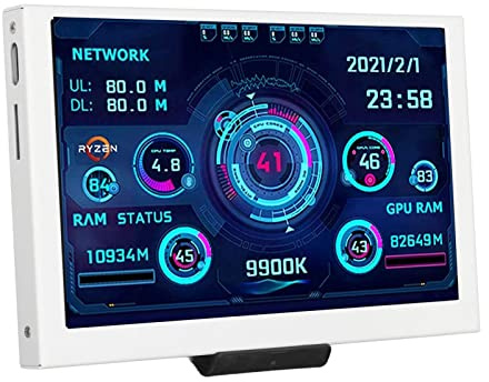 VBESTLIFE 5 Inch Computer Temp Monitor, PC Sensor Panel Display, PC Temperature Display Secondary Screen, IPS USB Mini Screen, PC CPU RAM Data Monitor