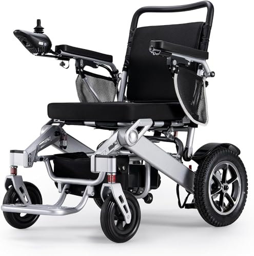 ANBTUKJ Fauteuil Roulant électrique pour Adultes, Fauteuil Roulant électrique léger Compact et Portable - Solution de mobilité motorisée idéale pour Les Voyages et l’Utilisation Tout Terrain,Black