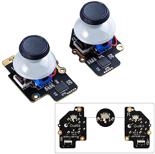 GuliKit Joystick for Steam Deck(Type A&B), No Drift Hall Effect Sticks, Thumb Grip Accessories for Steam Deck Console, Electromagnetic Joystick Module, No Soldering(Left/Right, 2-Pack, Not Fit OLED)