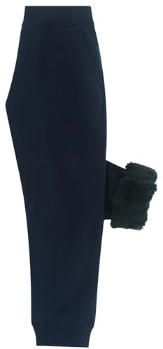 Panegy barn fleece joggingbyxor flickor pojkar casual elastisk midja joggingbyxor termisk varm skola sport byxor aktiv träningsoverall byxor, blå, 7-10 Jahre