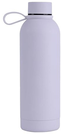 Memotak Borraccia Bottle Soft Touch 500 ml PERSONALIZZABILE -STAMPA UV O LASER Bottiglia isolata a tenuta stagna per Sport, Bambino, Bambina | 24 ore freddo & 12 ore caldo (Glicine Laser)