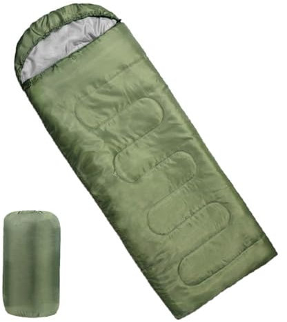SOUUXIU Ultraleichter Schlafsack für Rucksackreisen, Fach für Erwachsene, 170T-Umschlag, 4 Jahreszeiten, mit Kapuze, für Reisen, schmutzabweisend, geräumig und bequem, warm und Winddicht