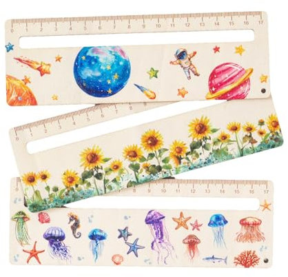 Outils de lecture pour dyslexie, marque-page en bois pour enfants, règles de suivi de lecture en bois, fournitures de salle de classe, méduse, fleur, planète, bandes de lecture pour l'école et la