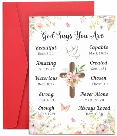 Christian Gifts for Women Men First Communion Card for Girls Boys Confirmation Gifts for Teen Girls Teenage Boys Religious Easter Basket Stuffers for Girls Christmas Card for Christian Thank You Card