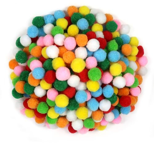 TOAOB - Set di 800 pompon colorati da 1,5 cm, set di palline artistiche per divertenti fai da te