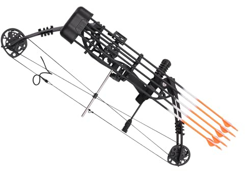 Compound Bogen Set für Rechtshänder mit 12 Pfeilen Tragetasche Zielscheiben Zuggewicht 13.6-27.22 kg und Zuglänge 48.26-76.2 cm für Jagd und Bogenschießen Anfänger