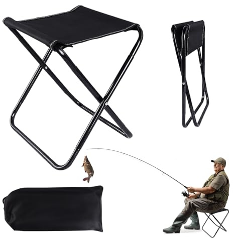 RICKMASK Sedia Pieghevole Portatile Da Campeggio: Mini Sedia Pieghevole Per Esterni - Sgabello Richiudibile Con Borsa Per Pesca All'Aperto, Escursionismo, Viaggi