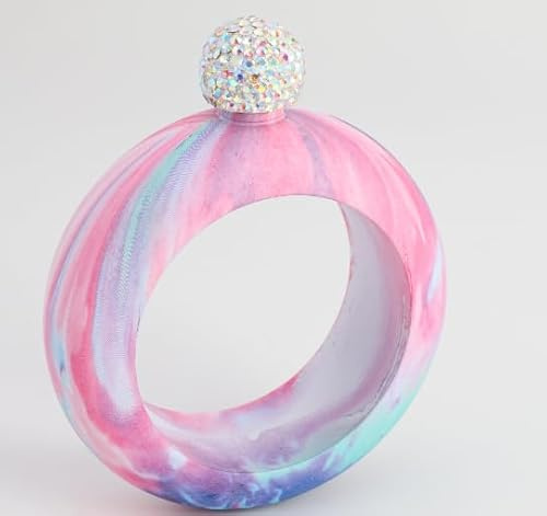 Bracelet bouteille 100 ml en acier inoxydable avec entonnoir et strass, flasque scintillante pour filles, participation à la danse, fêtes d'anniversaire (couleur ciel étoilé)