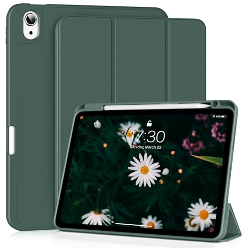 LIQIZE Hülle für iPad Air 11 Zoll M4 M3 M2/ iPad Air 5. /4. Generation | Schutzhülle mit Stifthalter für iPad Air 11 Zoll 2026 2025 2024/ 10,9 Zoll 2022/2020, TPU Silikon Schutzhülle, Grün