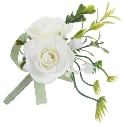 BESPORTBLE Ansteckblume am Handgelenk Corsage für Hochzeit Künstliche Hochzeitsblumen-Ansteckblumen Trauzeugen Blumen-Boutonniere Hochzeitsanzug-Corsage Bankettkorsage Seide