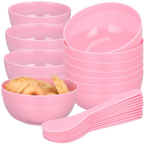 NUOBESTY 10Pcs Plastic Mixing Bowls with Spoons for Crafting DIY Mud Activities and Mixing Tools Set