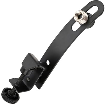 Schwarze Mikrofonklemme Sa22 für Schlagzeug, Metall Klemmhalterung | Stabile Halterung mit Sicherem Grip, Leichtes Format, für Instrumente und Mikrofone