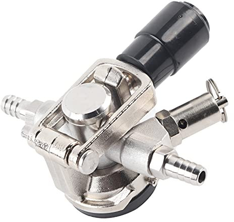 D Tipo de acero inoxidable Beeg Keg Acopler Dispensador de barril de grado profesional con válvula reductora de presión para barras comerciales Cervecería en el hogar 304 Silver