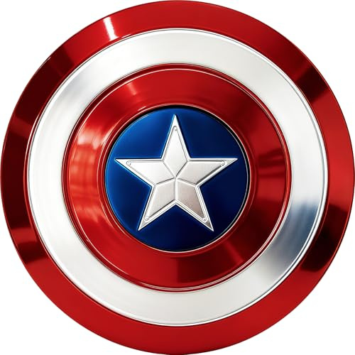 YMMAALE 18.7 Inch Metal Round Superhero Shield,Cosplay Costume Shield Prop,Metal Role Play Armor Shields for Halloween Party Costume,Superhero Theme Party Decoration