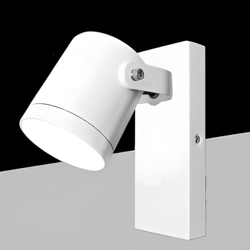 TEKHOME Applique da Esterno GU10 IP44, Faretto da Parete Orientabile in Alluminio e Vetro, Attacco GU10 (Lampadina no), Impermeabile per Giardino, Balcone e Facciata - Bianco/Grigio Scuro (BIANCO)