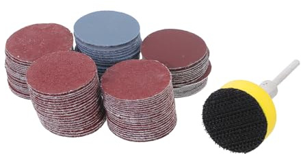 BUGUUYO 100 Pezzi Set 100 Dischi Abrasivi Carta Vetrata Rotonda 100/180/240/1500 Grana Alta Autoadesivi per Trapano Levigatura Metallo Legno Plastica per Riparazione Auto e Finitura