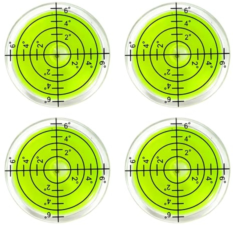 4 niveles de burbuja de 32 mm de diámetro, redondos, con burbuja de aire, para caravanas, cámaras, campistas, proyectores de vídeo, marcos de fotos y más
