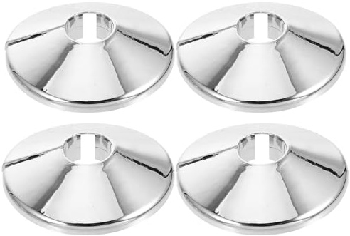 VILLCASE Copertura per Tubi Bagno in Abs Argento, 4 Pezzi Copriforo per Tubi Wc, Elegante Design Lucido, Nasconde Valvole Antiestetiche, Accessori Decorativi Versatili