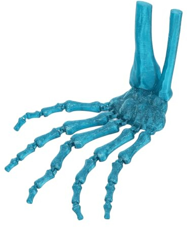 ZIXINNKC 3D Stampato Scheletro Mano Modello in plastica Spaventoso Dita articolate Strega Fantasma Costume Cosplay Prop Gear Verde Pavone
