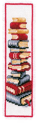 VERVACO Kit Punto Croce Segnalibri Contato Amante dei Libri Segnalibri Punto Croce da Ricamare ca. 6 x 20 cm Set Fai da Te Creativo Adulti Ricamo Accessori per Lavoretti Creativi Cross Stitch