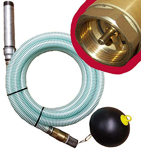 Brunnenandi Saugschlauch 1 versch. Längen_-=-_ für Schwengelpumpe Handpumpe Gartenpumpe zum fördern aus Wassertank Fluss Teich-=- Saugschläuche + Zubehör + Schwimmer -=- (**z.B. 7m**)
